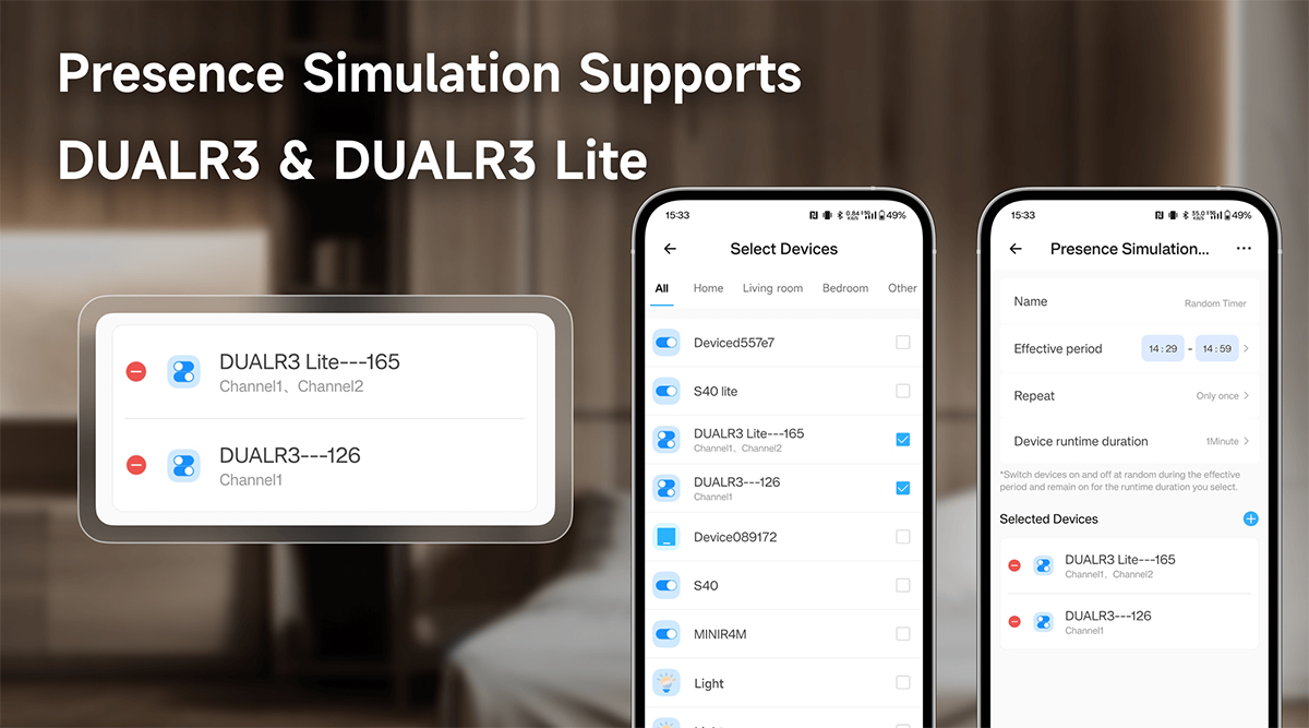 eWeLink V5.7 – simulace přítomnosti s podporou DUALR3/DUALR3 Lite